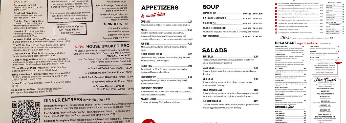 Phil's Main Street Grille - Restaurant Menu