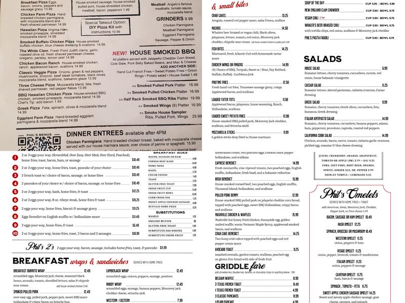 Phil's Main Street Grille - Restaurant Menu