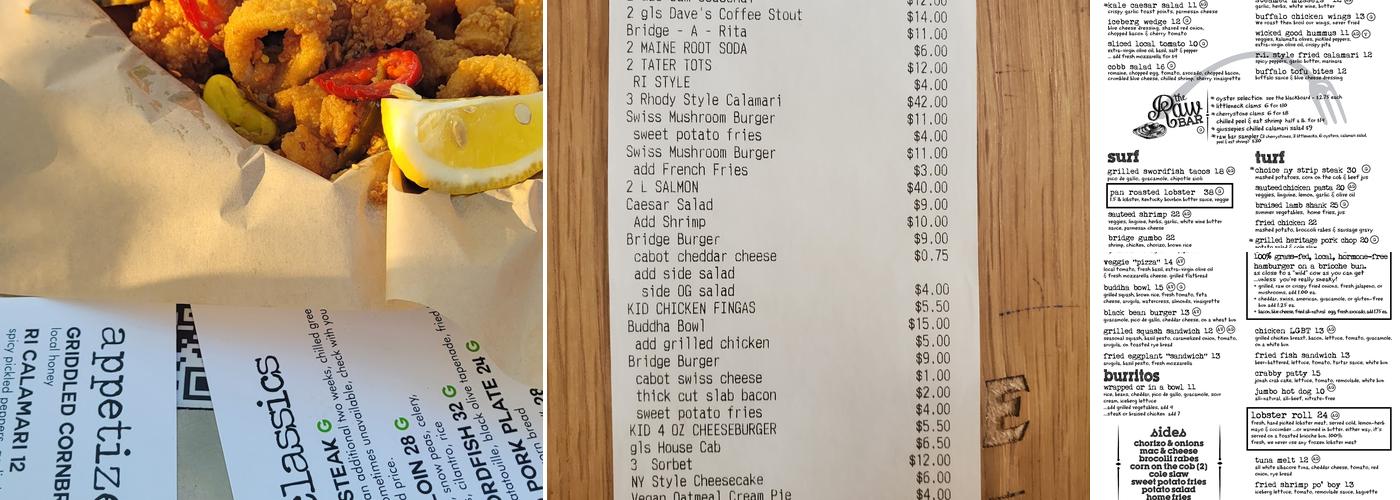 Bridge Restaurant [Raw Bar] River Patio Menu