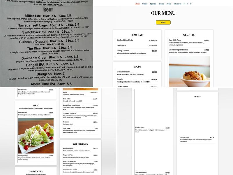 Cap'n Jack's Restaurant Menu