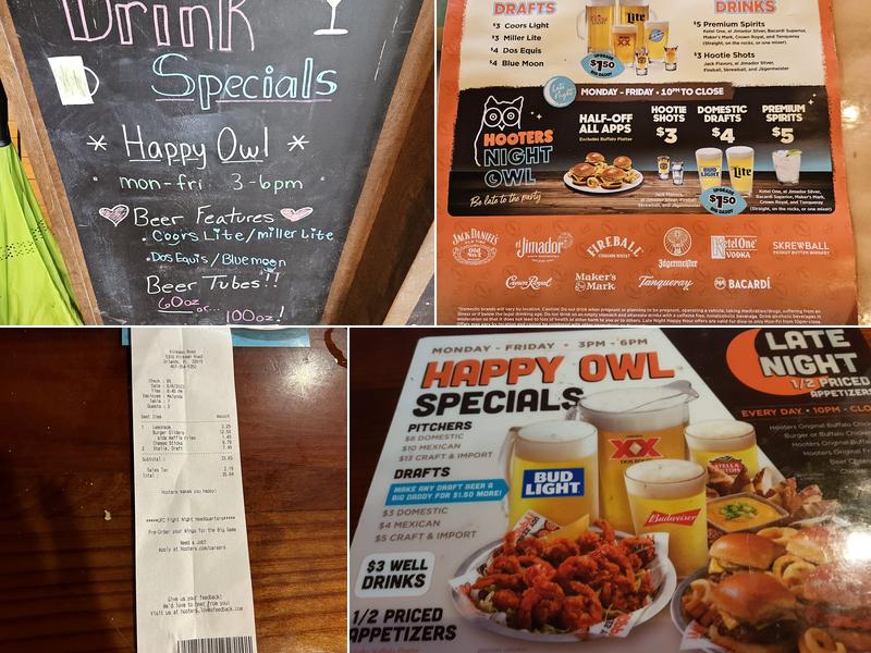 Hooters Menu