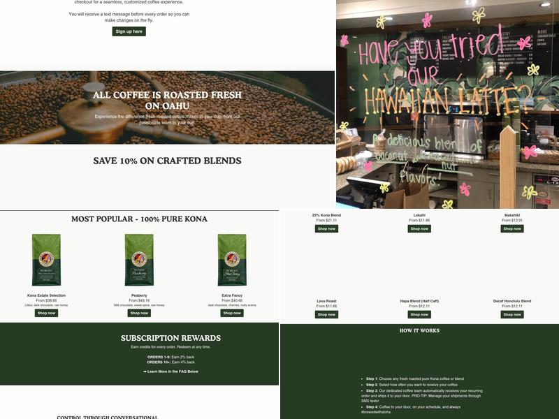 Honolulu Coffee at Hyatt Regency Maui Menu