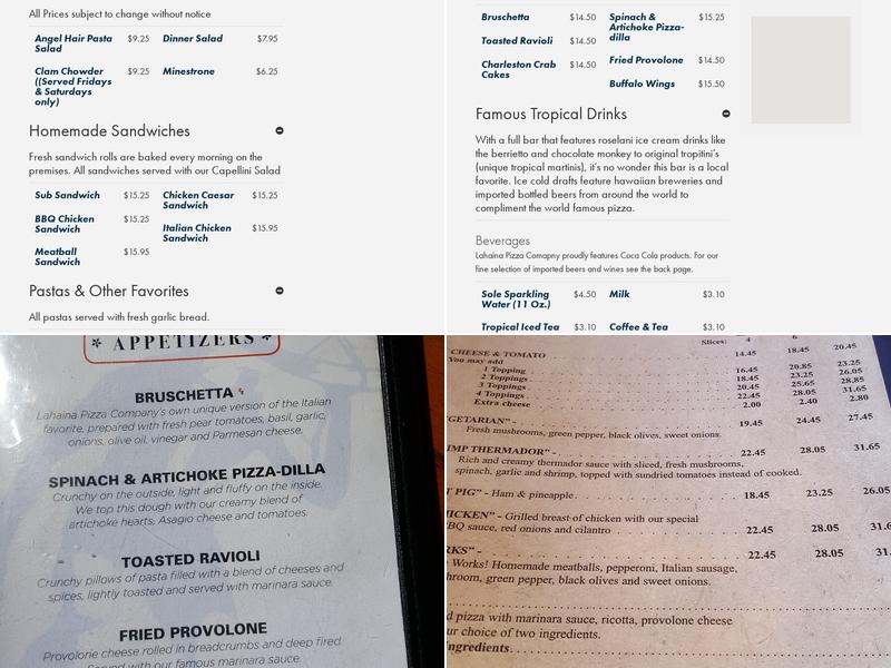 Lahaina Pizza Company Menu