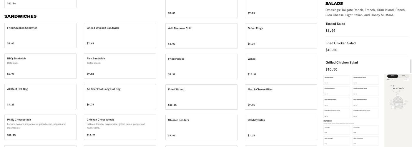 Tailgate Grill (Broad Street Grill) Menu