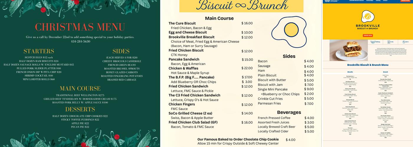 Multiverse Kitchens Menu