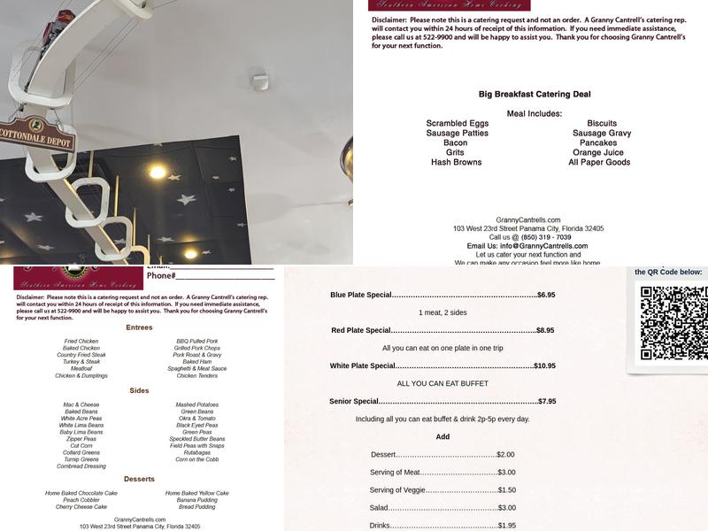 Granny Cantrell's Menu