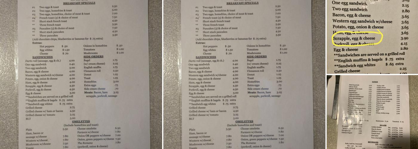 Darto's Restaurant Menu