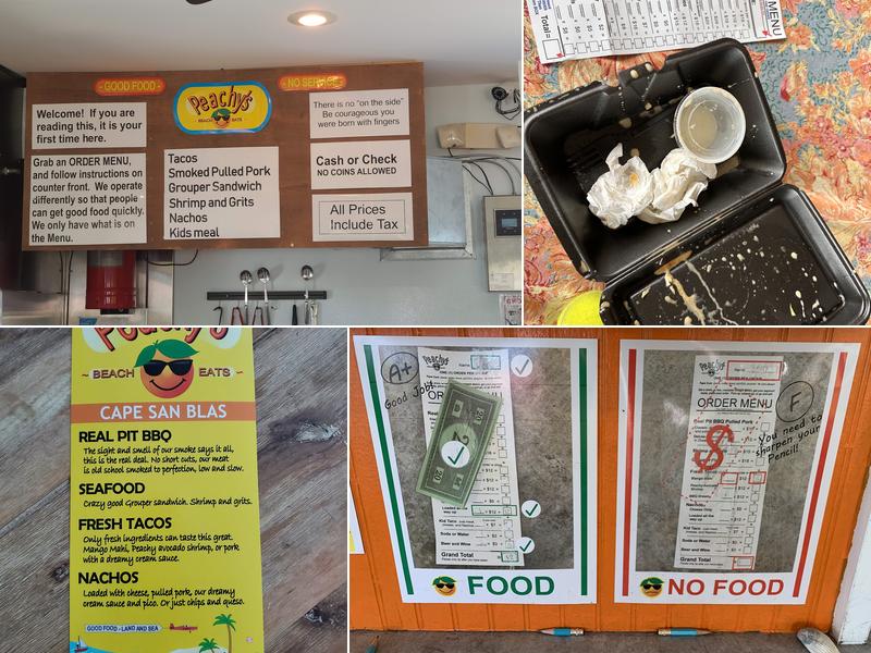 PEACHY'S BEACH EATS Menu