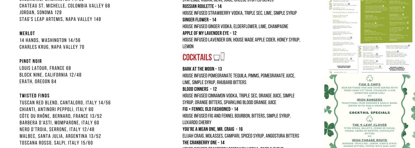 Twisted Olive Menu