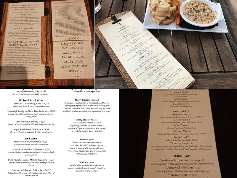 Tavern at the Sun Inn Menu