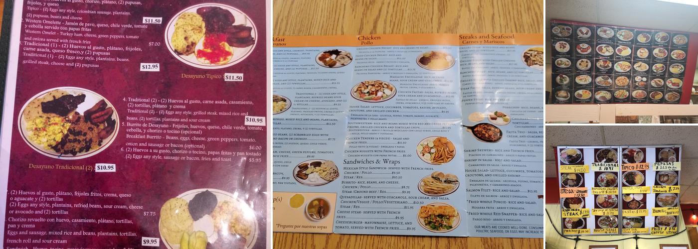 Francisco's Salvadoreño Restaurant Menu