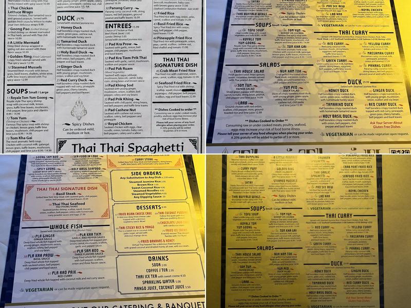 Thai Thai II Menu