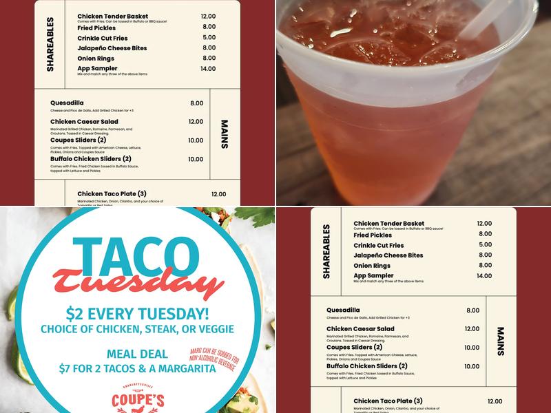 Coupes Menu