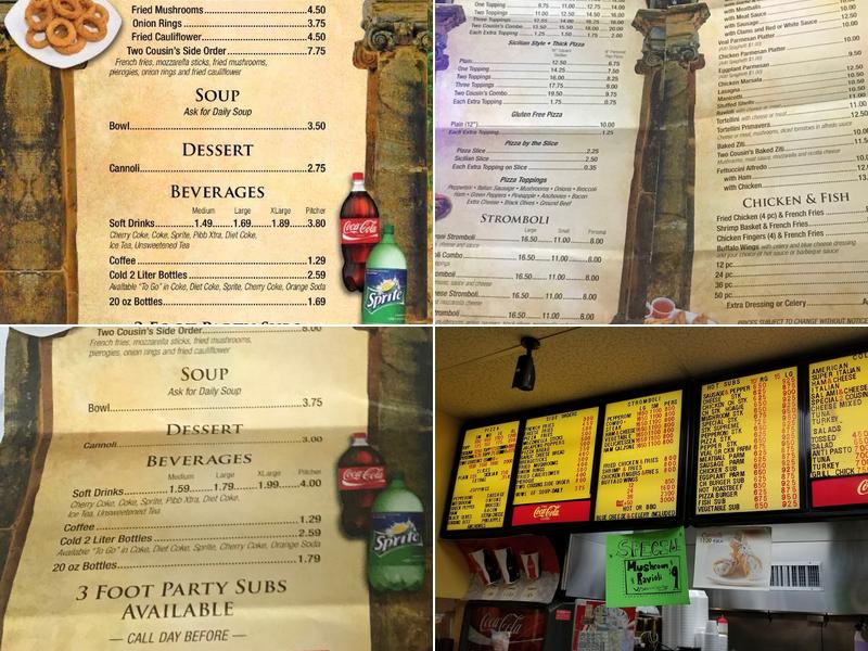 Two Cousins Pizza Millersville Menu