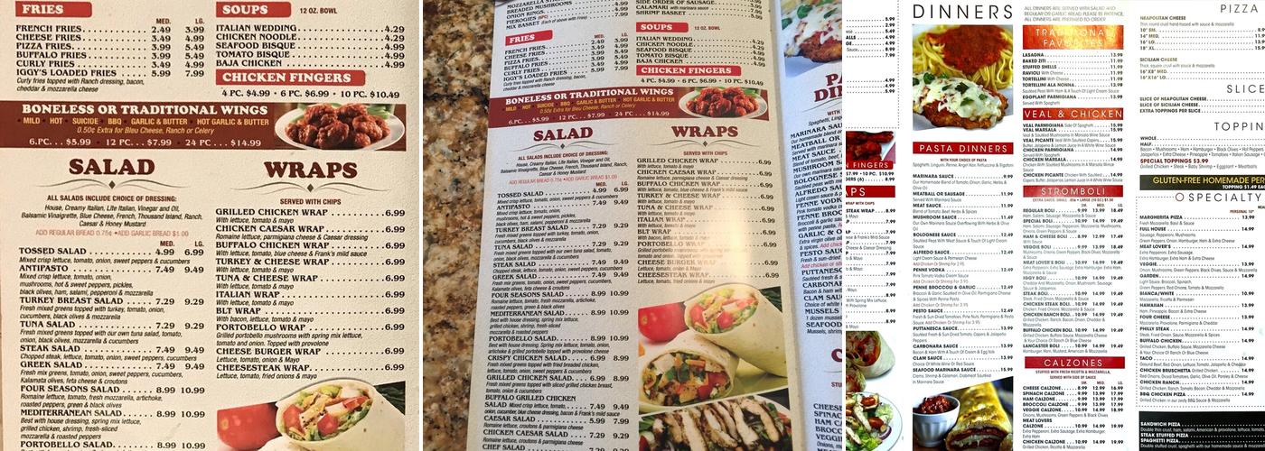 Caruso's Italian Restaurant & Pizzeria Menu