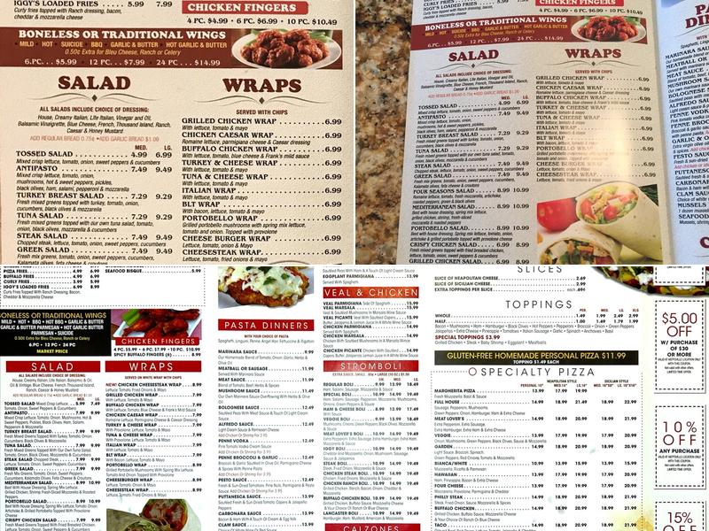 Caruso's Italian Restaurant & Pizzeria Menu