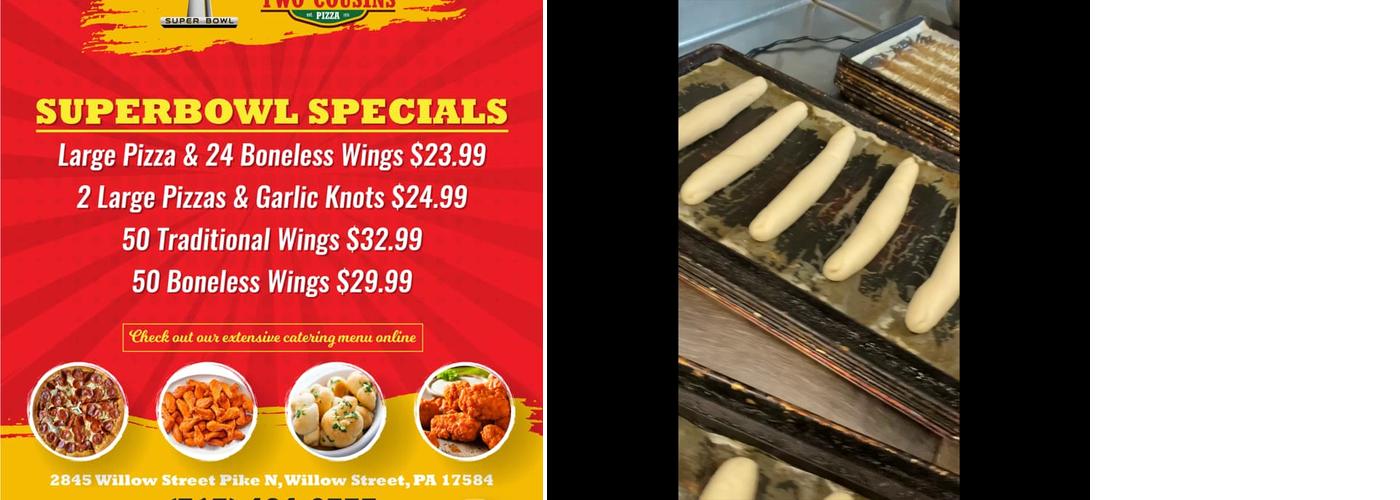 Two Cousins Pizza Menu