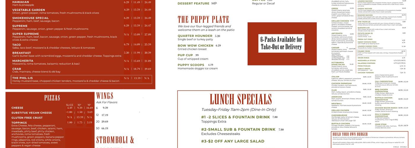 UnCommon Pizza Menu
