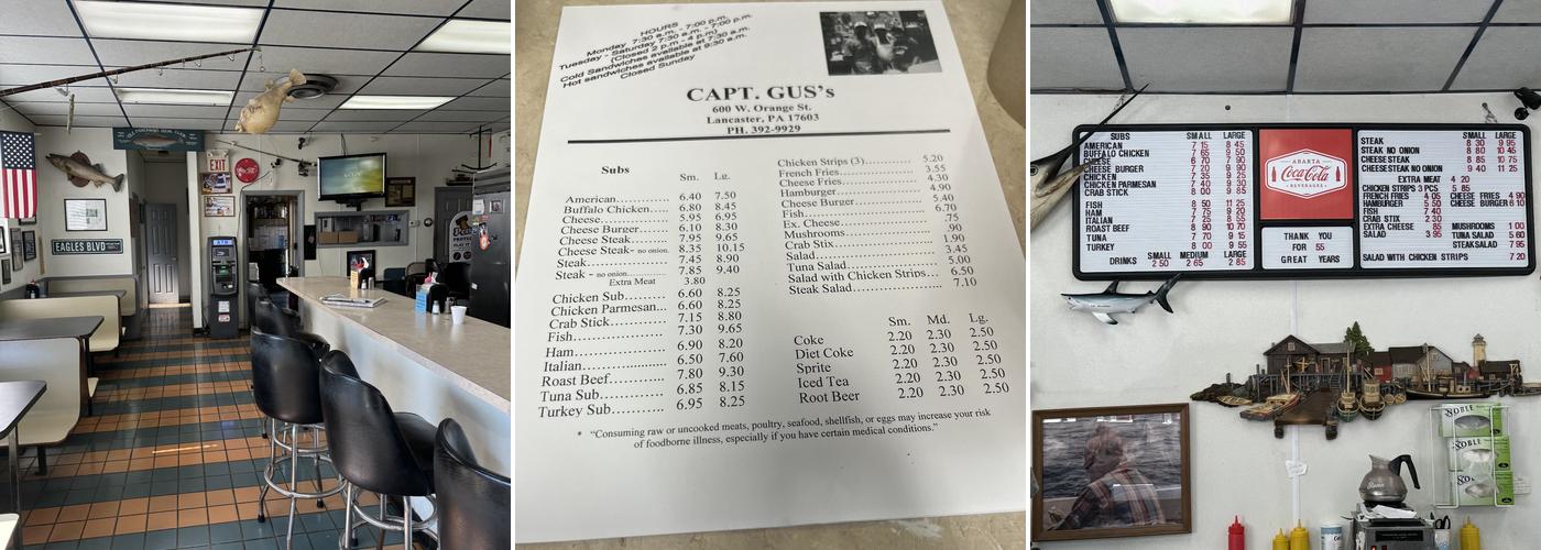 Captain Gus's Steak Shop Menu