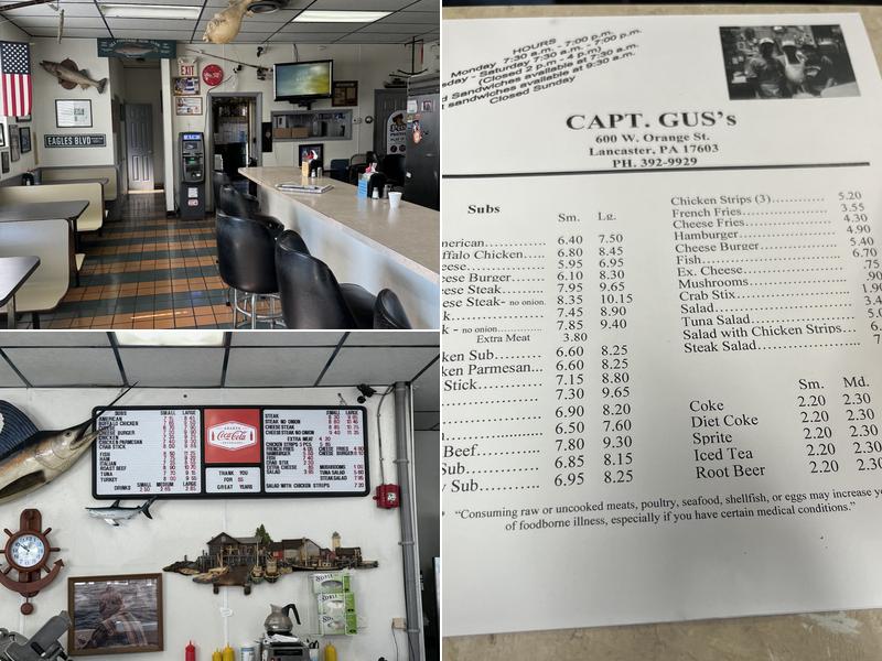 Captain Gus's Steak Shop Menu