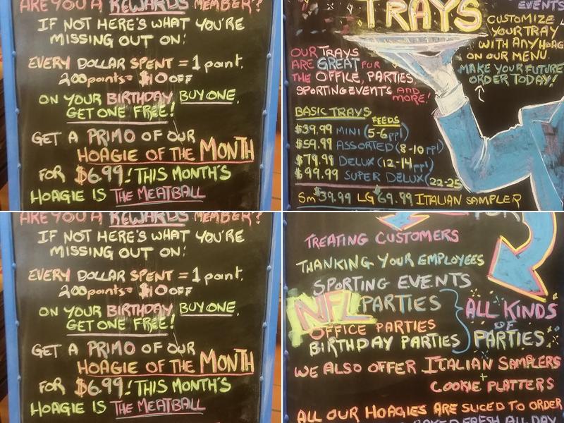 PrimoHoagies Menu