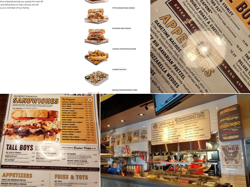Primanti Bros. Restaurant and Bar Lancaster Menu