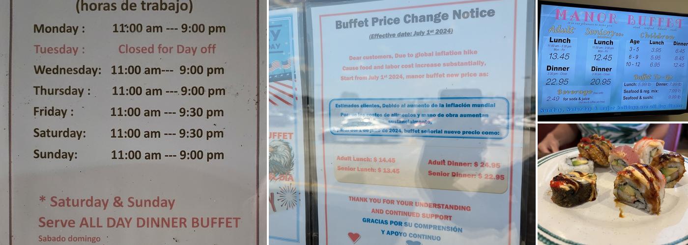 Manor Buffet Menu