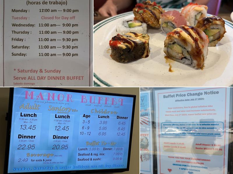 Manor Buffet Menu