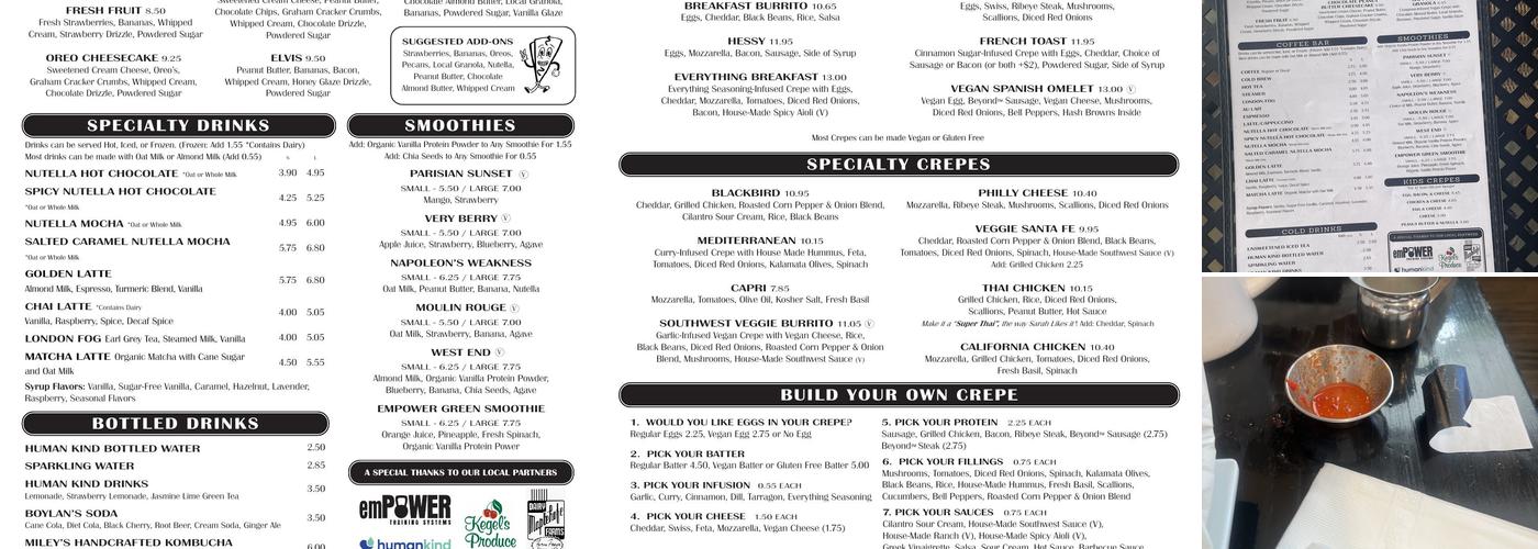 Rachel's Cafe & Creperie Menu