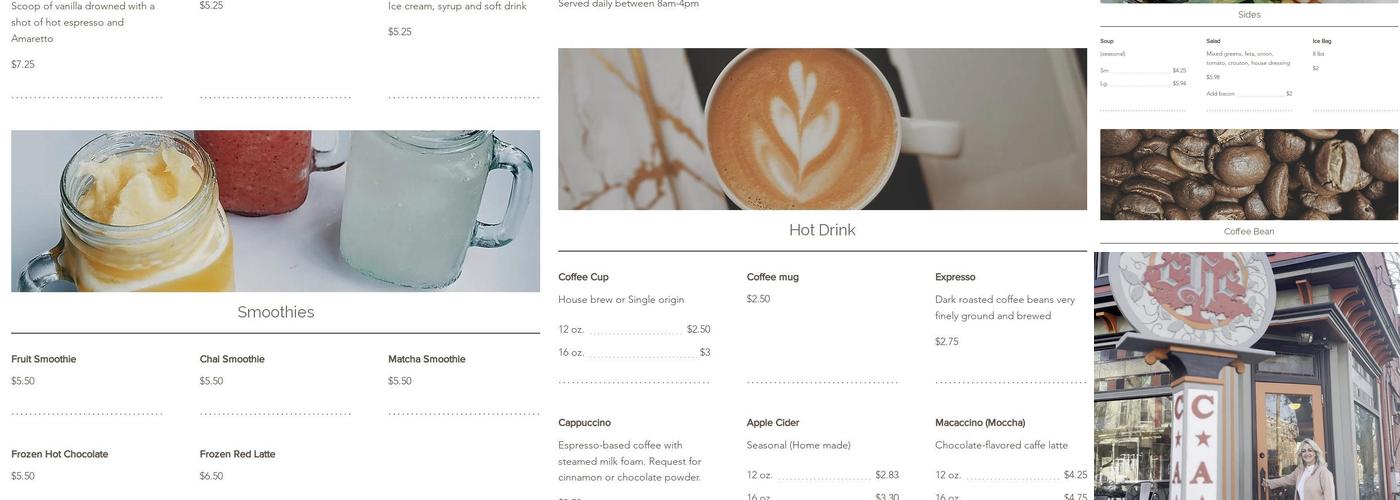 Chestnut Hill Cafe Menu