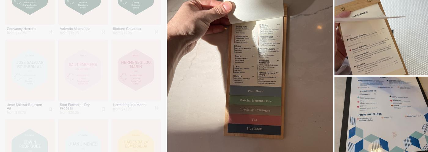 Passenger Coffee & Tea Showroom Menu