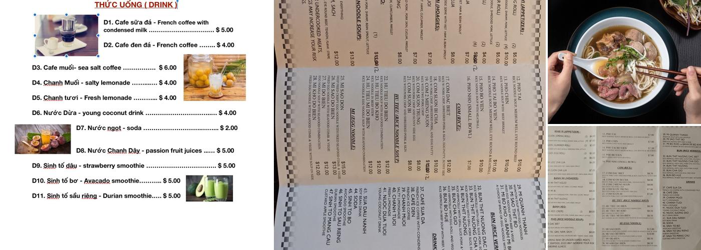 Cafe & pho hoang Menu