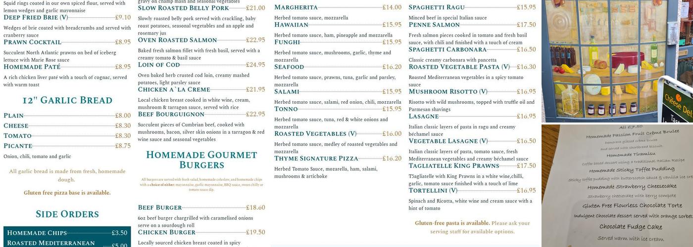 Thyme Bistro Keswick Menu