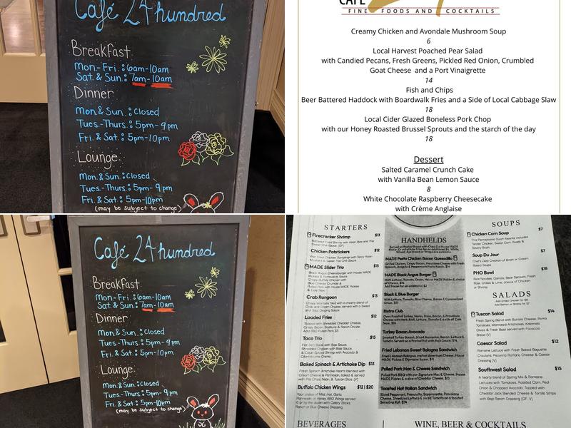 Cafe 24 Hundred Menu