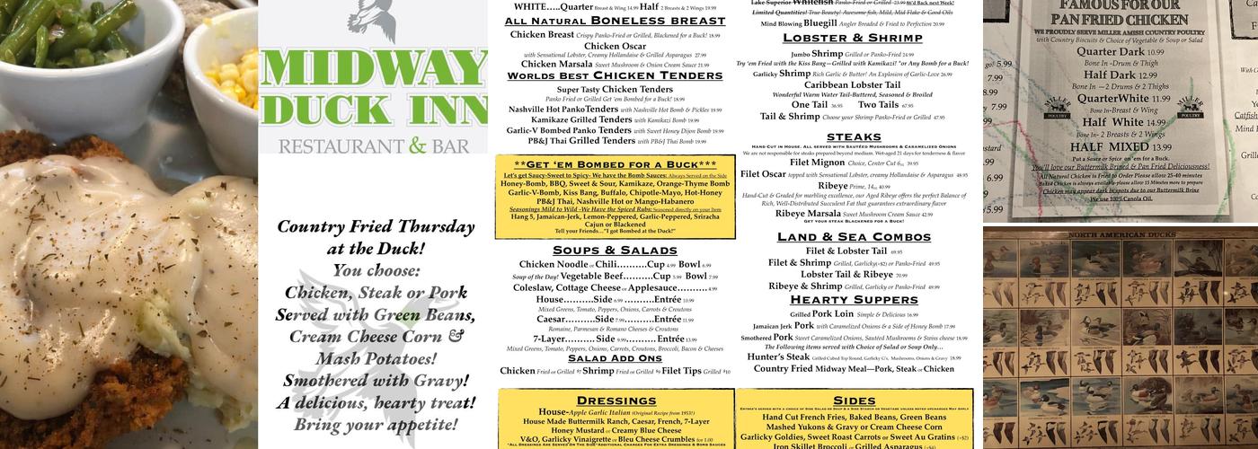 Midway Duck Inn Menu