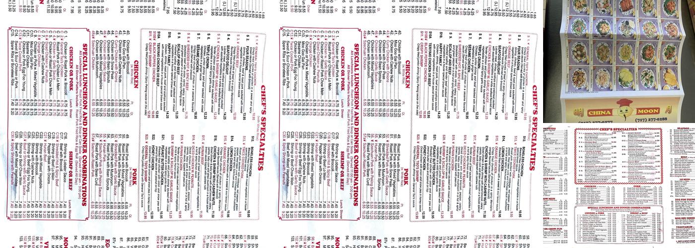 China Moon Menu