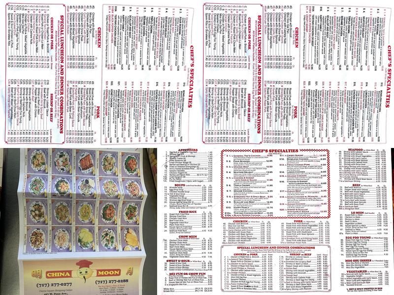 China Moon Menu