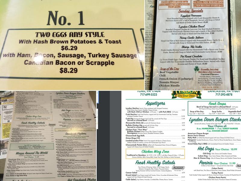 Lyndon Diner Menu