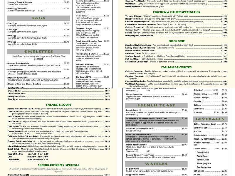 Evergreen Diner Menu
