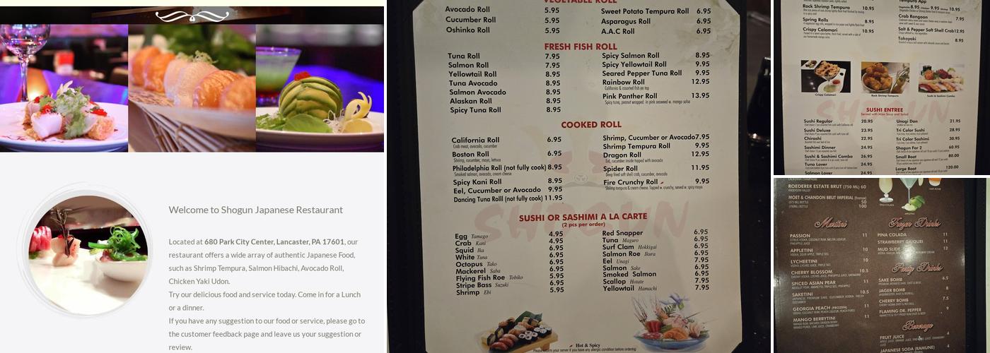 Shogun Japanese Steakhouse and Sushi Menu