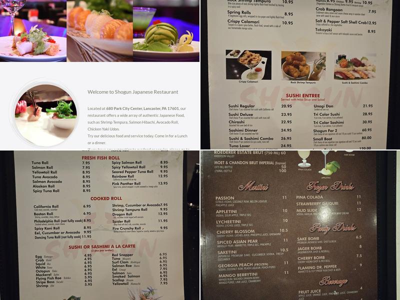 Shogun Japanese Steakhouse and Sushi Menu