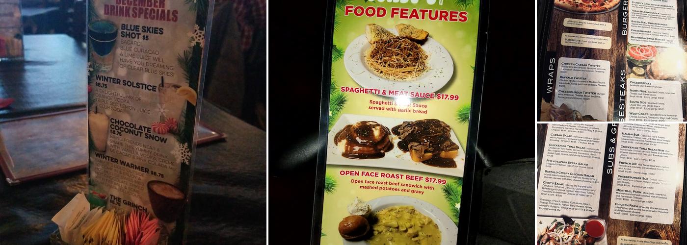 Stubby's Bar and Grille Menu