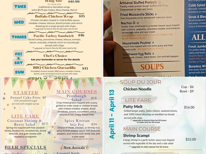 Lucky Ducks Bar & Grille Menu