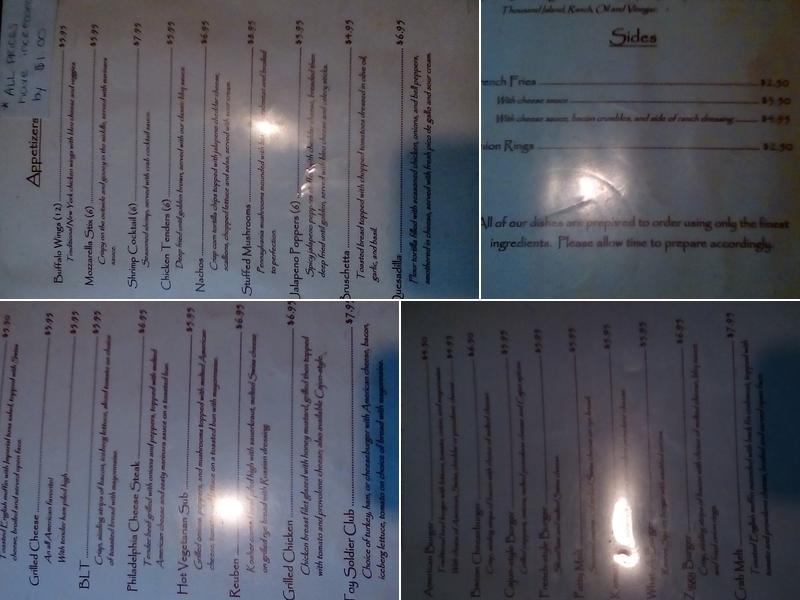 Toy Soldier Restaurant & Pub Menu