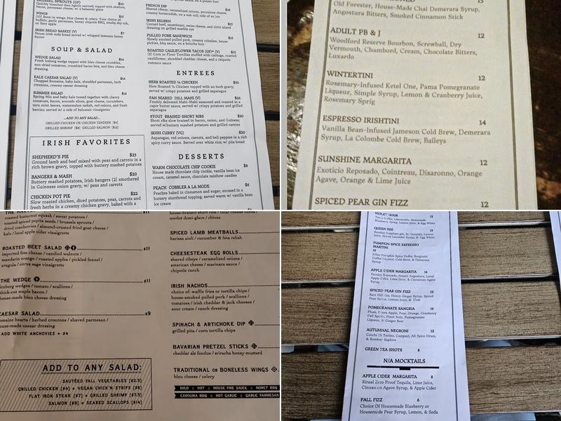 Annie Bailey's Irish Public House Menu