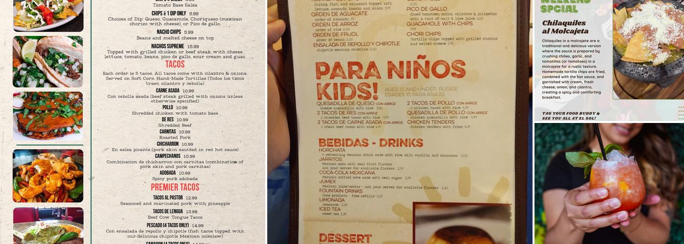 El Sol Menu