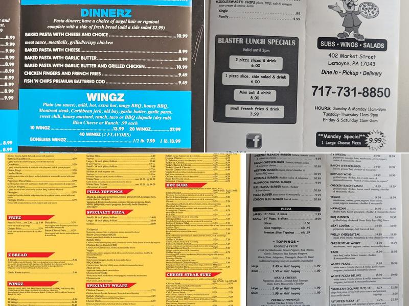 Zeiderelli's Pizza & Subs Menu