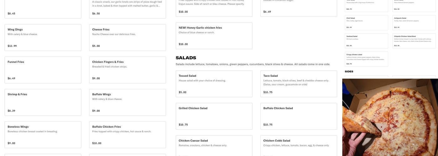 Gabriel's Pizza Menu