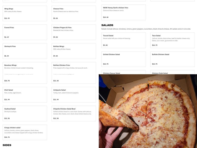 Gabriel's Pizza Menu