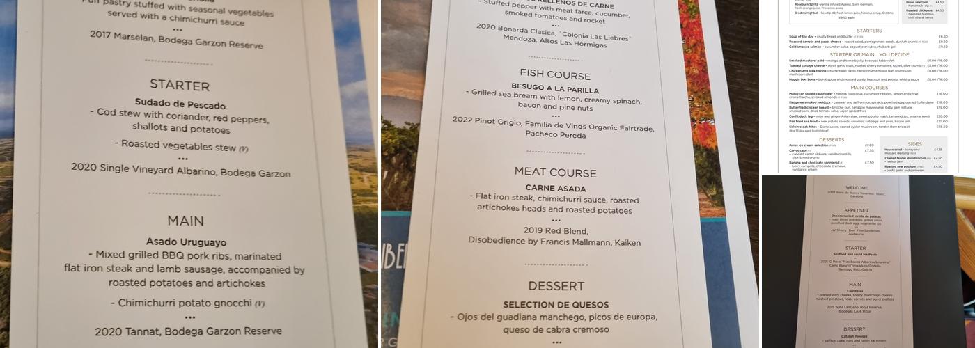 Dine Murrayfield Menu